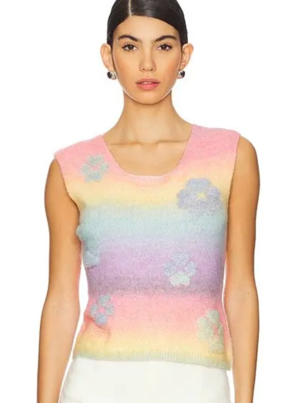 SUSAN FANG Gradient Knit Vest in Sunset color NWT S